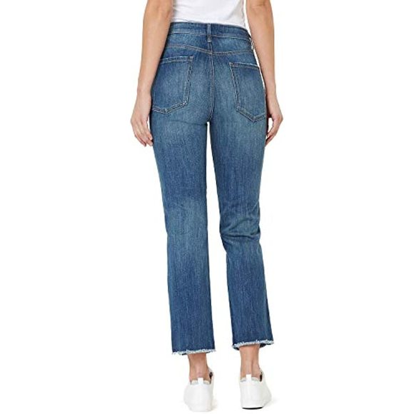 MSRP $69 Numero Womens Frayed Hem High Rise Straight Leg Jeans Size 28 - Picture 2 of 2